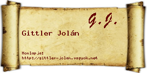 Gittler Jolán névjegykártya