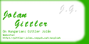 jolan gittler business card
